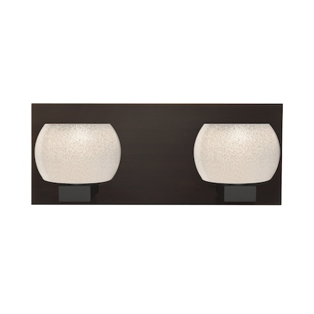 Besa Lighting Keno Vanity, White Sand, Bronze Finish, 2x3W LED 2WF-KENOWH-LED-BR
